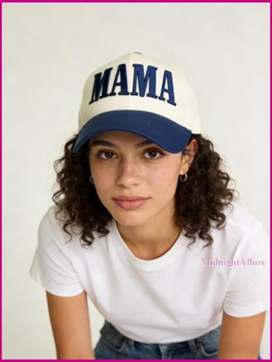 Vintage Trucker Hat with Mama Embroidery - Adjustable Snapback Cap main image 4